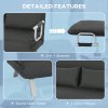 HOMCOM 2 Seater Sofa Bed, Click Clack Convertible Bed Settee, Modern Velvet Feel Fabric Sofa with 2 Cushions for Living Room, Bedroom, Guest Room