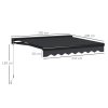 Outsunny 2.5 x 2m Electric Awning with LED Light and Remote Controller, Aluminium Frame Retractable Awning Half Cassette Sun Canopies for Garden Patio Deck Door Window