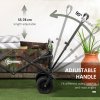 Outsunny 100KG Festival Trolley on Wheels, Folding Camping Trolley Cart with Telescopic Handle, Carry Bag and All-Terrain Big Wheels, for Garden Beach Fishing, Camouflage