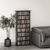 HOMCOM 360 CD/185 DVD Storage Unit, 185 Blu-ray Media Storage Shelf with 8 Compartments and 6 Adjustable Shelves, CD Tower for Living Room, Bedroom, Office