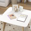 AIYAPLAY Kids Table and Chair Set, 3-Piece Toddler Furniture Set, Activity Play Table Chair Set for Playroom, Bedroom, Nursery, Classroom, for Ages 3-8 Years, White