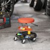 HOMCOM Rolling Mechanic Stool, 135kg Capacity Workshop Stool, 360?? Swivel Roller Padded Creeper Seat with Wheels, Tool Trays Storage for Garage, Shop, Auto Repair, Yellow