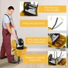 HOMCOM Mop Bucket with Wringer Set on Wheels for Floor Cleaning, 26 Litre Down Press Wringer with Handle and Mop, Yellow