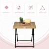 Outsunny Folding Rattan Garden Coffee Table, Small Square Outdoor Bistro Side Table with Rattan Top for Patio, Balcony, Porch, 40 x 40 x 40 cm, Natural