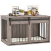 PawHut Dog Crate Furniture, Dog House Furniture Style for Large Breeds, Pet Kennel with Removable Cushion for Indoor Use, 98 x 58 x 61cm, Brown