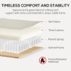 HOMCOM 3 Seater Sofa, Modern Fabric Sofa Couch with Spring Cushion, Rubber Wood Legs, 191cm Upholstered Settee for Living Room, Bedroom, Home Office, Guest Room, Cream White