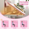 ZONEKIZ Kids Desk and Chair Set, Height Adjustable Children School Study Table with Drawer, Bookshelf, Adjustable Angle Tabletop, Non-slip Mat, for Ages 6-12 Years - Pink