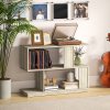 HOMCOM S-Shaped Side Table, 3-Tier Narrow End Table with Storage Shelves, Modern Nightstand for Living Room, Bedroom, 90W x 30D x 61H cm, Natural Wood Finish