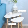 HOMCOM Nesting Coffee Table, Set of 2 Side Tables, Stacking End Tables with Solid Wood Legs, for Living Room Bedroom