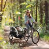 HOMCOM 2 Seat Bike Trailer for Kids, Baby Bike Stroller with 5 Point Harness, Child Bicycle Trailer with Safety Flag, Reflectors, Windproof Curtain, for 18+ Months, Black