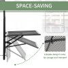 Outsunny Balcony Hanging Table, Metal Wall Mount Desk, Adjustable Folding Balcony Deck Table for Patio and Garden, Black