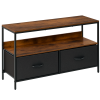 HOMCOM TV Stand Cabinet up to 47-inch, TV Unit with 2 Foldable Linen Drawers, Open Shelf for Living Room, Bedroom, Entertainment Room