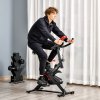 HOMCOM Indoor Exercise Bike, Stationary Bike, Cycling Machine with Adjustable Seat, Resistance, Handlebar, LCD Display and Flywheel, for Home Gym Workout, Black