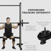 HOMCOM Smith Machine Squat Rack with Pull-Up Bar, Adjustable Weight Rack, Multi-Functional Weight Lifting Barbell Stand for Home, Gym, Strength Training