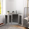 PawHut Dog Crate Furniture, Side Table Dog Kennel with Cushion, Large Door, for Large Dogs - Grey
