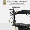 HOMCOM Folding Rollator with Cane Holder, Adjustable Handle Height and Aluminum Frame, 4 Wheeled Mobility Walker with Seat and Bag, Gold