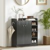 HOMCOM Shoe Storage Cabinet Two Doors w/ Adjustable 4 Shelves Cupboard Footwear Rack Stand Organiser Hallway 