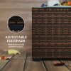 Outsunny Outdoor Coffee Table, PE Rattan Side Table with Tempered Glass Top, Wicker Square Garden Coffee Table End Table with Steel Frame for Patio, Balcony, 60 x 62 x 38cm, Brown