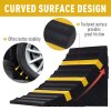 HOMCOM 2 PCs Rubber Wheel Chocks Heavy Duty Blocks for Vehicles, Cars, Caravan, Trailer with Handle 25L x 16W x 19H cm