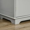 HOMCOM Modern Sideboard with Rubberwood Top, Buffet Cabinet with Storage Cabinets, Drawers and Adjustable Shelves for Dining Room, Kitchen, Grey
