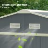 Outsunny 13 x 11ft Metal Garden Shed, Outdoor Storage Tool House with Ventilation Slots, Foundation Kit and Lockable Double Doors