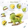 HOMCOM Kids Rocking Horse, Plush Ride-On Dinosaur Seat w/ Safety Belt, 32 Songs, Ride-On Horses Toy, for Ages 18+ Months - Green