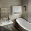 kleankin Farmhouse Bathroom Cabinet Wall Mounted, Bathroom Wall Cabinet with Storage Shelves and Cupboard, Ash Wood-Effect