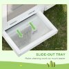 PawHut Wooden Rabbit Hutch Separable Guinea Pig Hutch Bunny Run Small Bunny House for Indoor Use w/ Slide Out Tray, 161 x 50.5 x 53.3cm - (Grey)