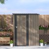 Outsunny 5ft x 3ft Metal Garden Storage Shed, Outdoor Tool Shed with Sloped Roof, Lockable Door for Tools, Equipment, Light Grey