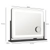 HOMCOM Vanity Mirror with Lights, 63x50 cm Lighted Makeup Mirror with 3 Colour Lighting Modes, 10X Magnifying, USB Charging Port, Phone Holder, 360 Degree Rotation, Touch Screen, for Dressing Table