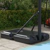 SPORTNOW Height Adjustable Basketball Hoop and Stand, Freestanding Basketball Stand, Net, System with Wheels, Enlarged Base, P Backboard for teenager, 1.82-2.13(m) - Black
