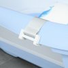 ZONEKIZ Foldable Baby Bath Tub Set, Collapsible Bathtub Antibacterial with Non-Slip Support, Cushion Pad, Shower Head Holder, for Newborn to Toddler Ages 0-6 Years - Blue