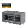 PawHut Wooden Hamster Cage, Small Animals Hutch with Tray, Openable Top, Exercise Run, Grey