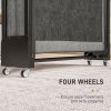 HOMCOM Folding Bed with Mattress, Foldable Guest Bed on Wheels, Portable Single Bed with 7cm Mattress, 188 x 76cm, Grey