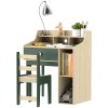 AIYAPLAY Kids Desk and Chair Set, Children Study, Table and Chair Set with Storage Shelves, Drawer, Kids Table and Chair Set for 3-10 Years, Green