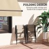 Outsunny Set of 2 Folding Chair, Garden Chair Set with Breathable Mesh Back and Seat, Outdoor Camping Chairs with Armrests, Steel Frame for Deck Balcony, Brown