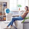 HOMCOM 9'' Air Circulator Fan 3 Speed 3 Mode, 70° Oscillation 90° Vertical Tilt, Remote Controller, for Living Room, Bedroom, Office, Black and White