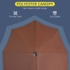 Outsunny 2m Half Parasol Market Umbrella Garden Balcony Parasol with Crank Handle, Cross Base, Double-Sided Canopy, Coffee