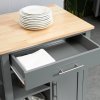 HOMCOM Compact Kitchen Trolley Utility Cart on Wheels with Open Shelf & Storage Drawer for Dining Room, Kitchen, Grey