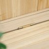 Outsunny Garden Arch Wood Bench Outdoor Storage Box Garden Furniture Chair 115L x 45W x 75Hcm, Natural