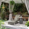 Outsunny PE Rattan Sun Lounger, Garden Lounger with 4-Level Adjustable Backrest, Outdoor Sunbed with Retractable Footrest for Balcony, Beach, Patio, Mixed-grey