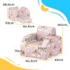 AIYAPLAY Kids Armchair, 2 in 1 Foldable Toddler Chair, Soft Snuggle Sponge Filled Recliner, for Bedroom Playroom Living Room, for Boys & Girls 18 Months to 3 Years - Pink