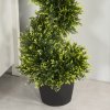 Outsunny 90cm/3FT Artificial Trees, Spiral Topiary Trees w/ Pot Set Of 2, Fake Indoor Outdoor Greenery Plant Home Office Garden Decor Green