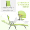 Outsunny Steel Fabric Sun Lounger Outdoor Folding Chaise Lounge Chair Recliner with Portable Design & 7 Adjustable Backrest Positions