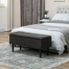 HOMCOM 47L Storage Ottoman, End of Bed Bench with Wooden Legs, Fabric Footstool for Living Room, Bedroom, 95 x 38 x 45cm