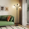 HOMCOM Arc Tree Floor Lamp with 3 Adjustable Rotating Lights and 3000K/4500K/6500K Colour Temperatures, Industrial Standing Lamp with Steel Frame for Bedroom Living Room, 155cm, Black