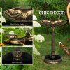 Outsunny 81cm Tall Bird Bath with 2 Decorative Birds, Vintage Style Birdbath with Flower Planter Base, Bird Bath Bowl for Garden, Bronze Tone