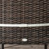 Outsunny 4 Pieces PE Rattan Garden Chairs with Cushion, Patio Wicker Dining Chairs with Backrest for Patio, Deck, Garden, Brown