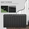 Outsunny 336 Litre Garden Storage Box, Water-resistant Heavy Duty Double Wall Plastic Container, Extra Large Outdoor Garden Furniture Organizer, Deck Cushion Chest with Wheels and Handles, Black