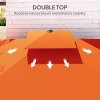 Outsunny 2.5m Cantilever Parasol with Easy Lever, Square Double Top Garden Parasol Umbrella with Ruffles and Cross Base, Overhanging Outdoor Sun Shades, Orange